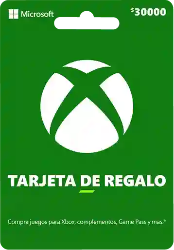 Tarjeta Regalo Xbox Live $30.000