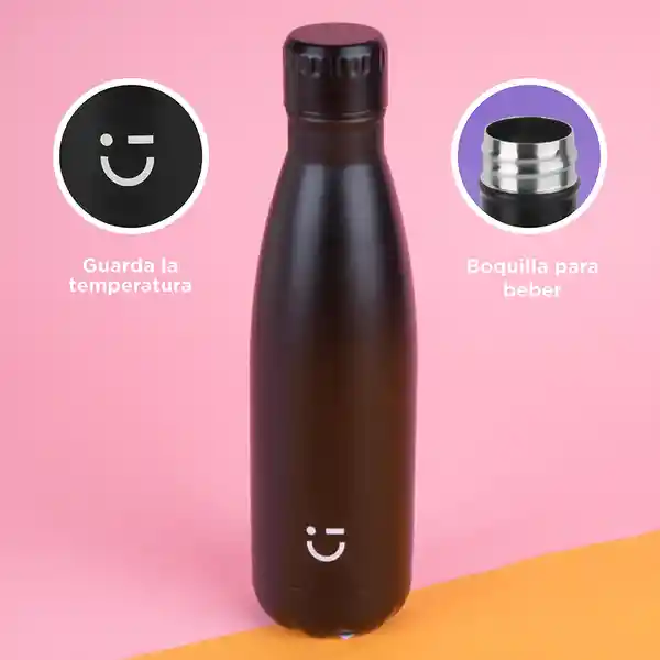 Termo Botella Color Negro Miniso