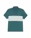 Camiseta Block Polo Verde Anade Oscuro T L Masculino Chevignon