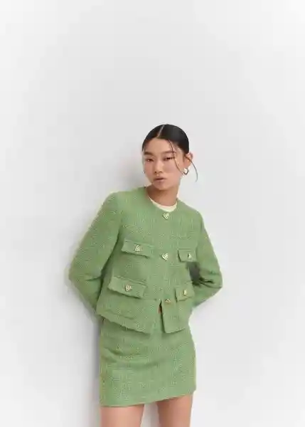 Falda Love Verde Pastel Talla XS Mujer Mango