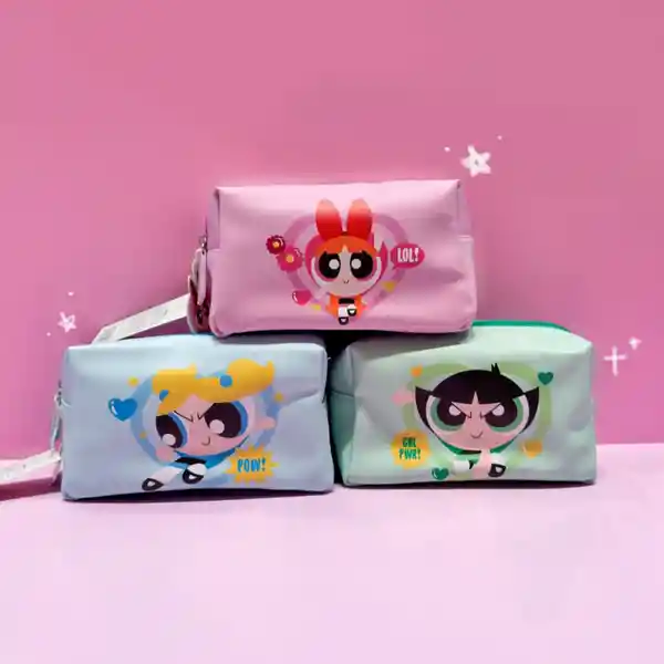 Cosmetiquera de Corazón Las Chicas Superpoderosas Verde Miniso