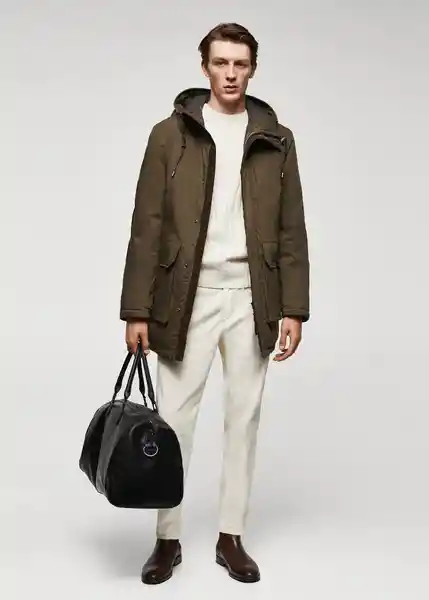 Abrigo Parka Piran Khaki Talla XL Hombre Mango