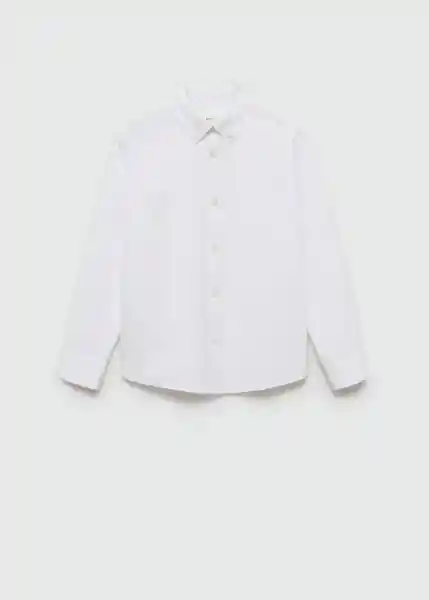 Camisa Oxford Blanco Talla 07 Niños Mango