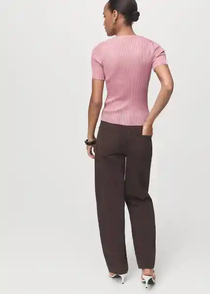 Saco Jersey Tomaset Rosa Pastel Talla M Mujer Mango