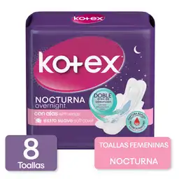 Kotex Toallas Higiénicas Nocturna con Alas