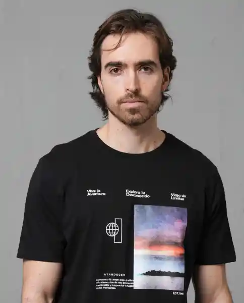 Camiseta Hombre Negro L 102G112_NEG194007 Rifle