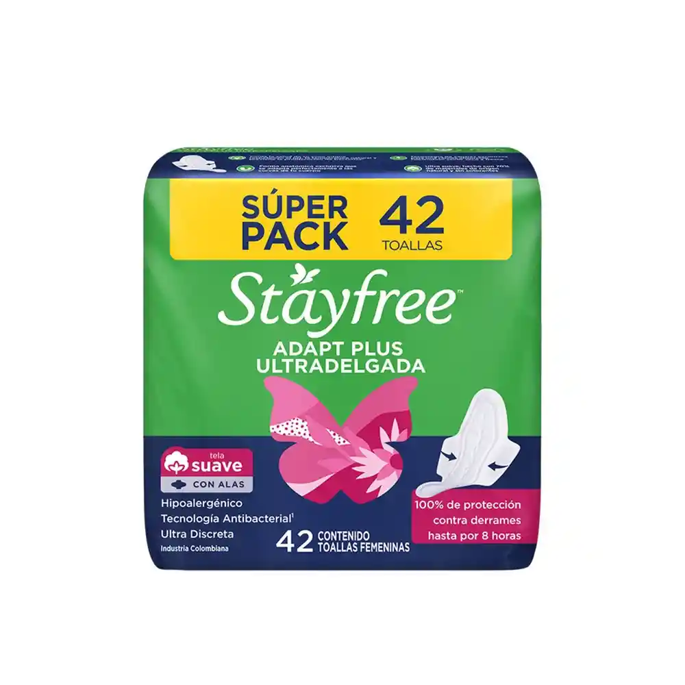  Toalla Higienica  Stayfree  Adapt Plus Ultradelgada 