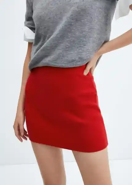 Falda Chilly Rojo Talla L Mujer Mango