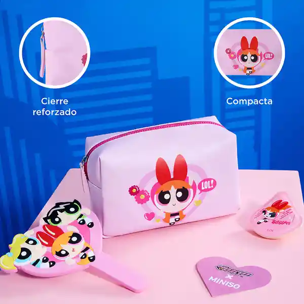 Cosmetiquera de Corazón Las Chicas Superpoderosas Rosa Miniso