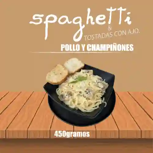 Espagueti de Pollo y Champiñones