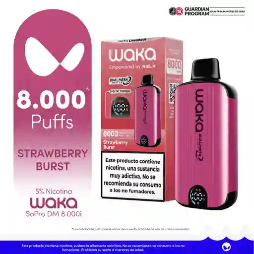 WAKA vape soPro DM8000i Strawberry Burst-5% nicotine salt-STDS