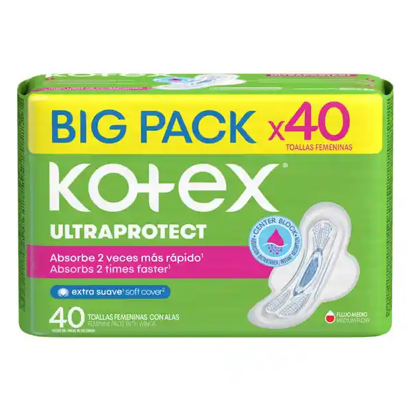 Kotex Toalla Femenina Alas Ultraprotect