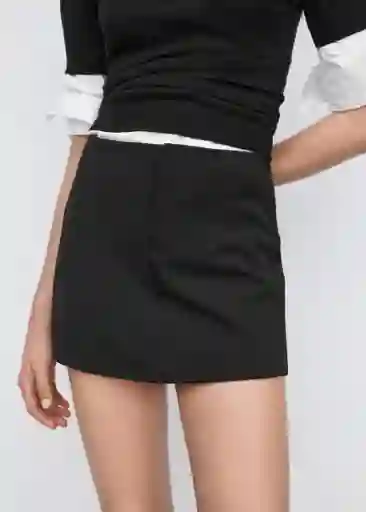 Falda Rena Negro Talla XL Mujer Mango