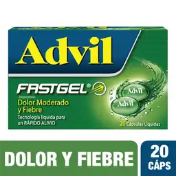 Advil Fast GeL Alivio de Dolor Moderado y FIebre 20 Cáps