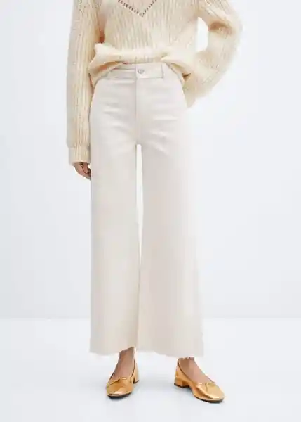 Pantalón Jean Catherin Offwhite Talla 32 Mujer Mango