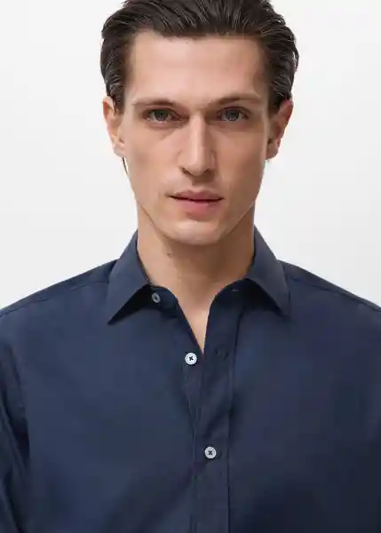 Camisa Play Navy Talla M Hombre Mango