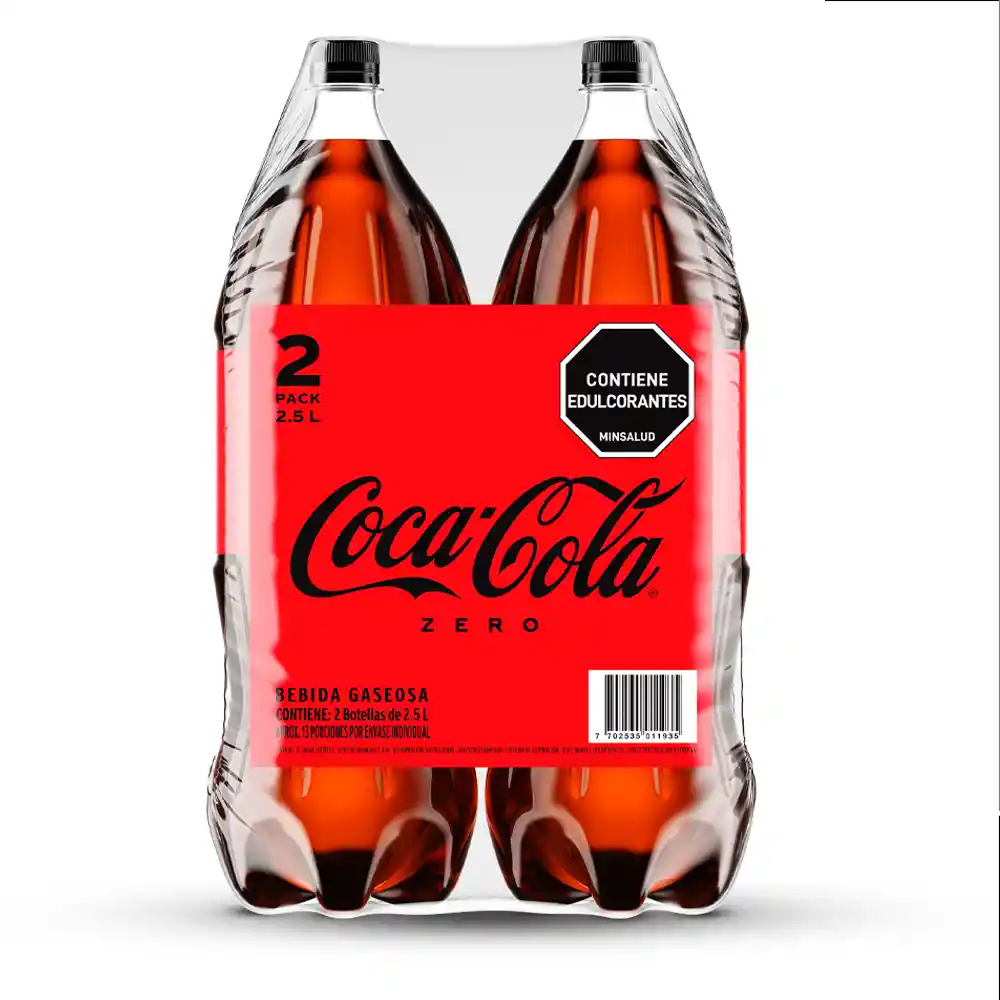 Gaseosa Coca-Cola ZERO 2.5L x 2 Unds