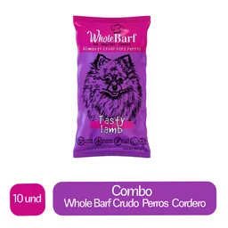 10 x Whole Barf Alimento Crudo Para Perros Tasty Lamb Cordero