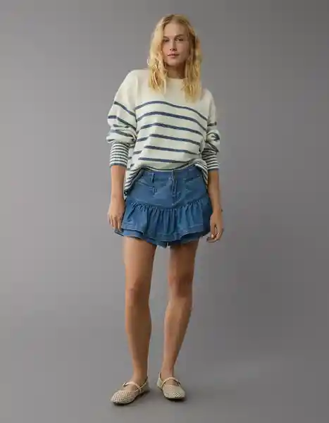 Falda Mujer Azul Talla: 8 5109532 American Eagle