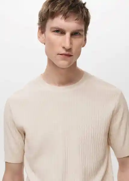 Camiseta Tricot Paule Marfil Talla M Hombre Mango