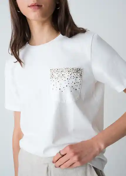 Camiseta Mujer Crudo Puro Claro Talla L 403G066 Naf Naf