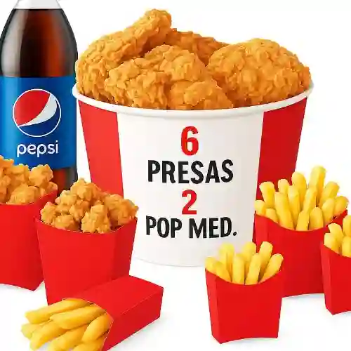 6 Presas con Triple Pòrcion
