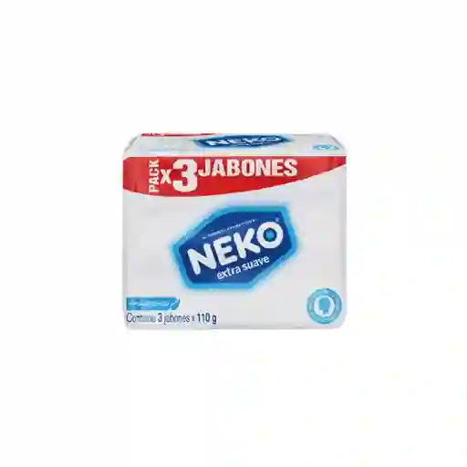 Jabón en barra antibacterial NEKO® EXTRA SUAVE 110g X3