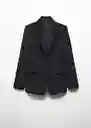 Blazer Americana Iguana Negro Talla XL Mujer Mango