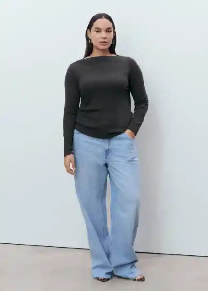 Camiseta Lilobar Antracita Talla S Mujer Mango