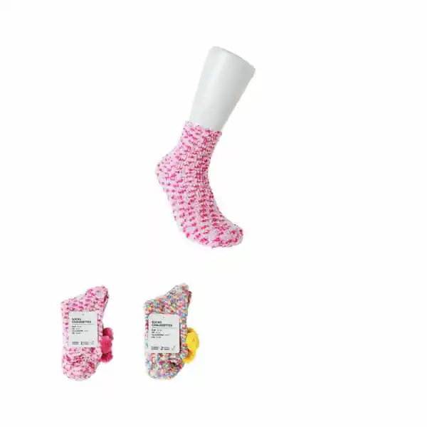 Calcetas Afelpadas Pom Pom Mix de Colores Miniso