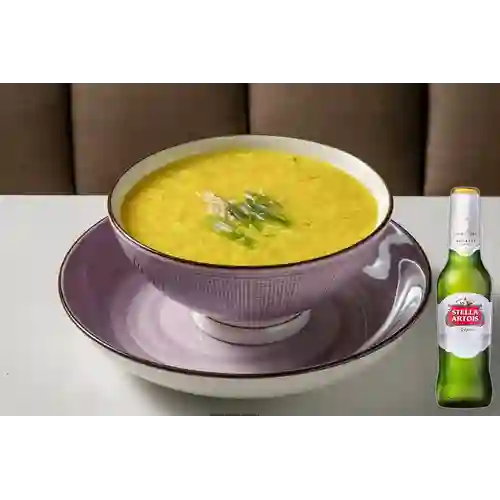 Combo Egg Drop Soup + Cerveza Stella Artois Bot. 330ml