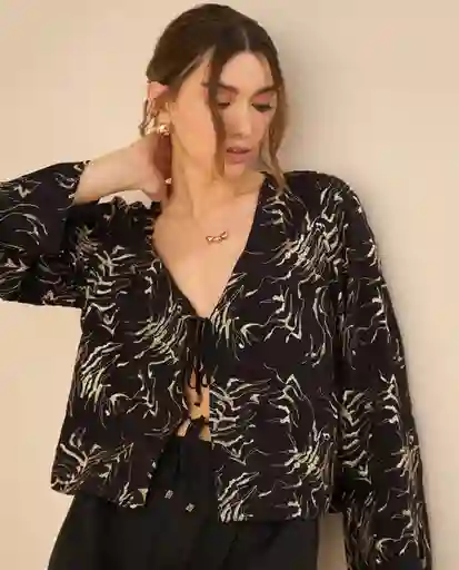 Camisa Jaguar Negro Ultraoscuro Talla XS 412G033 Esprit