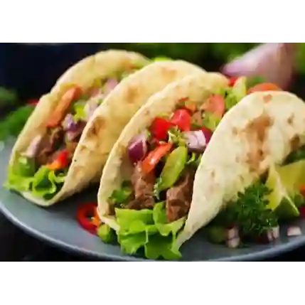 Tacos X3 con Carne de Res O Pollo