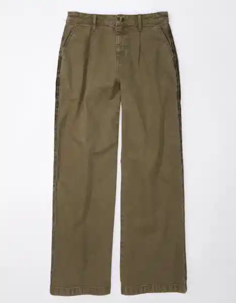 Pantalón Elástico de Aspecto Mujer Verde Talla 6 American Eagle