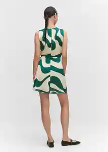 Vestido Rosa Verde Talla S Mujer Mango