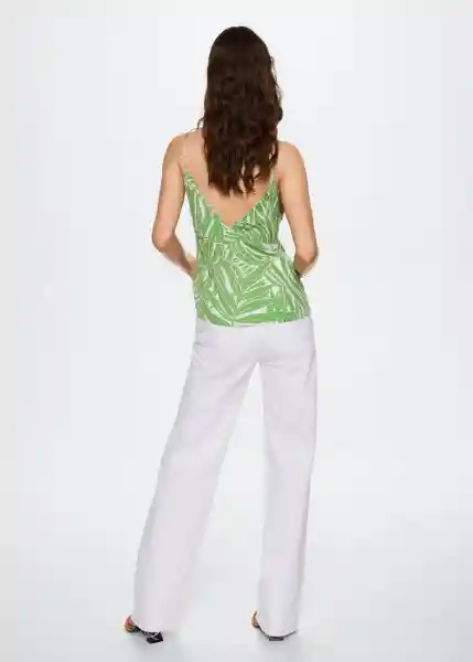 Top Emma Verde Talla M Mujer Mango