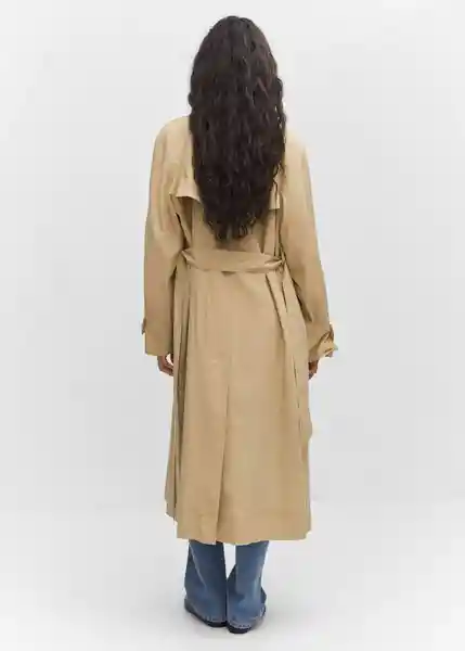 Abrigo Trench Copito Beige Talla XL Mujer Mango