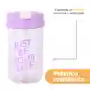 Vaso Plástico Con Tapa Abatible de Letter Rosa 500 mL Miniso