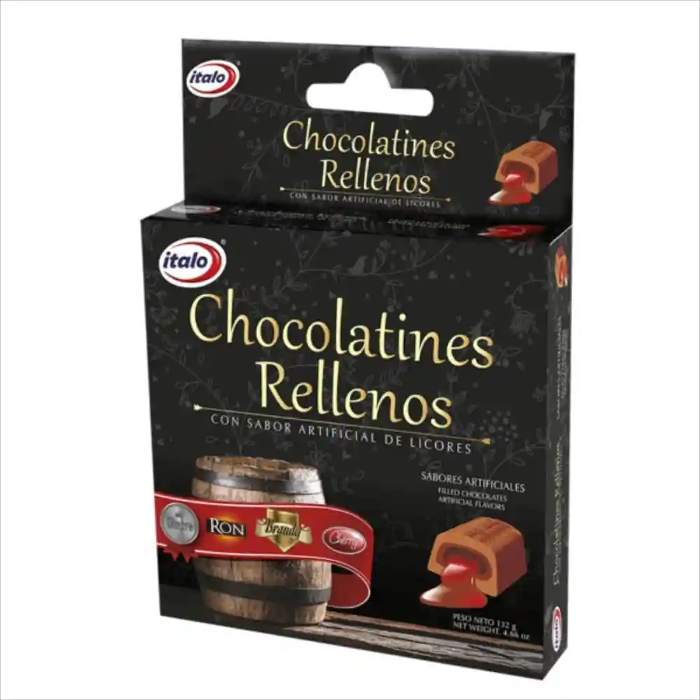 2 Estuches De Chocolates Con Relleno Liquido De Licor X12 Unidades