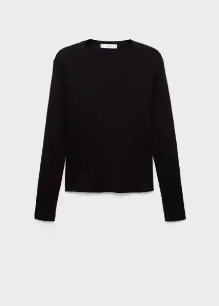 Camiseta Eni Negro Talla M Mujer Mango