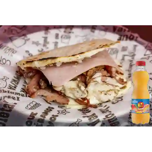 Combo Arepa con Todo + Hit Mango 500 ml