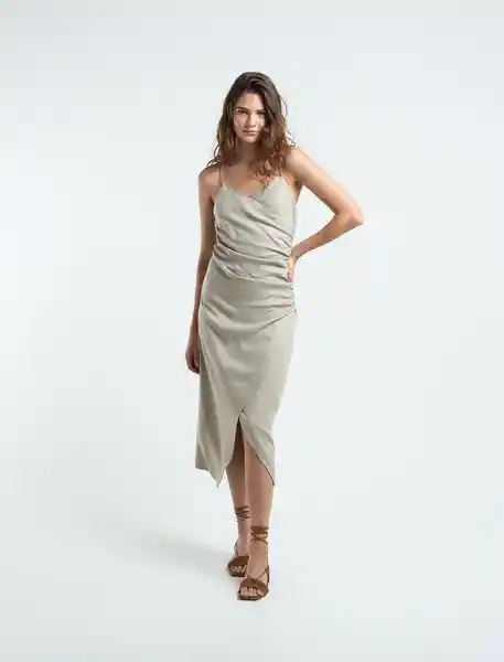 Vestido Capricio Mujer Gris Rocoso Claro Talla L 479E317 Naf Naf