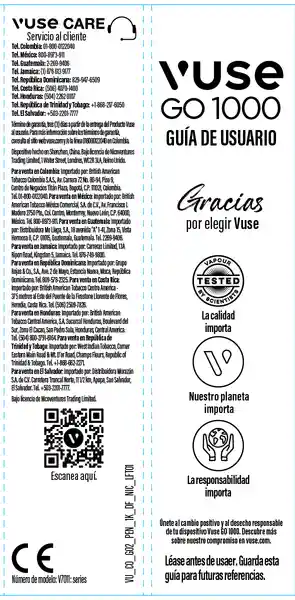 Vapeador Vuse GO 1000 Grape Ice