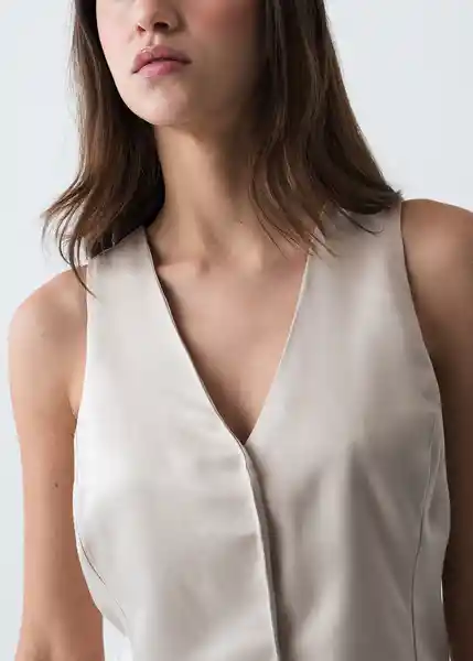 Camisa Nicky Mujer Beige Escarcha Claro Talla M 413G377 Naf Naf