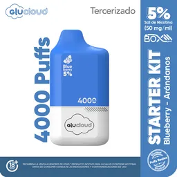 Combo Glucloud Starter Kit Blueberry Pod Box / 4000 Puff.