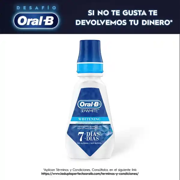 Enjuague Bucal Blanqueador Oral-B 3D White Whitening 473 ml