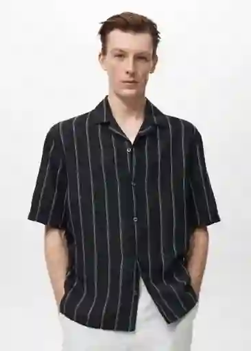 Camisa Formen Negro Talla M Hombre Mango
