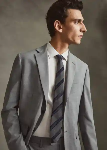 Corbata College7 Gris Talla 99 Hombre Mango