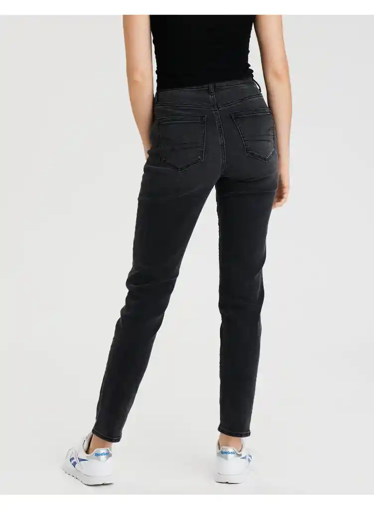 Jean Mom Negro Talla 4 Regular Mujer American Eagle