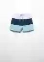 Short Bañador Block Navy Talla 05 Niños Mango